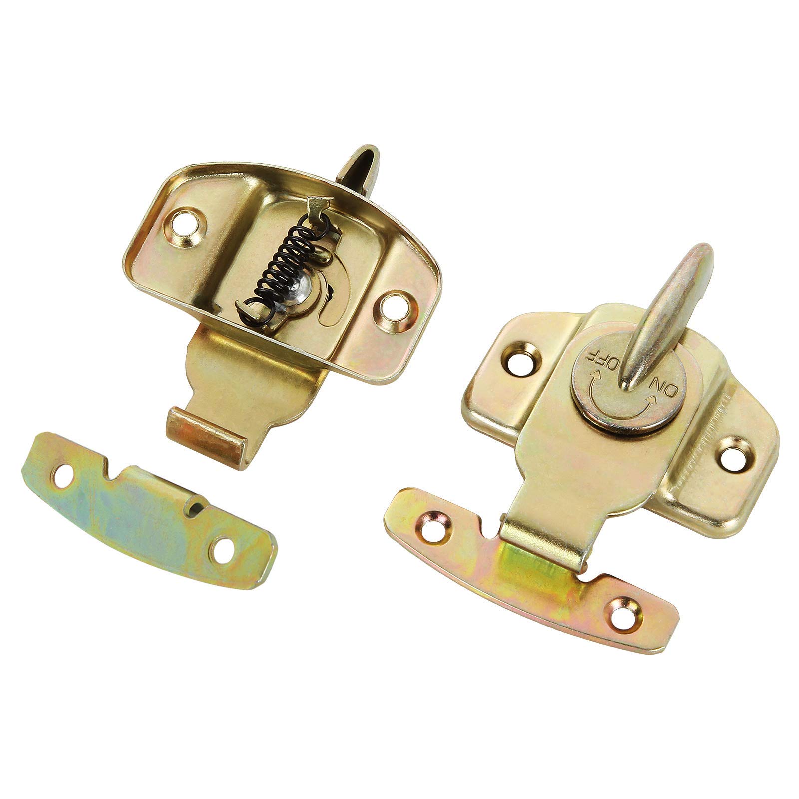 12Pieces Dining Table Locks, HNBun Metal Dining Training Table Buckles Connectors, Heavy Duty Table Leaf Hardware Accessories for Table, Wooden Case, Cabinets, Drawers, Cupboards, Brass Plated 4