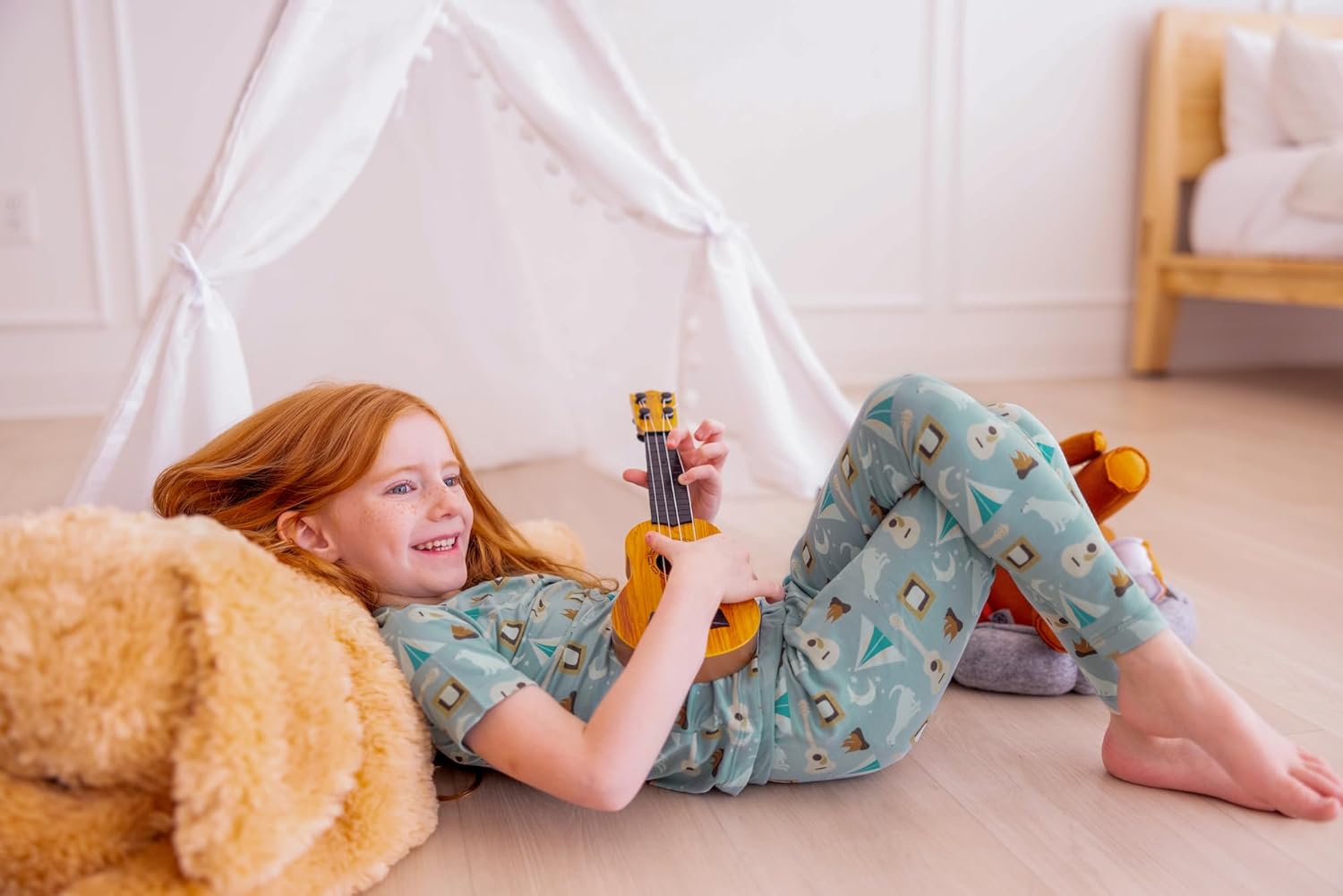 KicKee Print Short Sleeve Pajama Set – Stretchy Viscose from Bamboo Sleepwear for Toddlers and Kids - Image 4