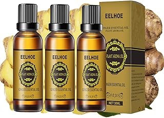 3 Pcs Belly Drainage Ginger Oil, Lymphatic Drainage Massage Promote Blood Circulation Natural Botanical Ginger Skin Oil.