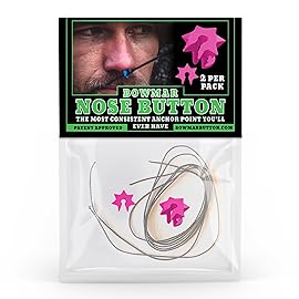 Bowmar Archery Nose Button, Extremely Light Weight, Creates Consistent Anchor Point, Two Sizes Included (Pink)
