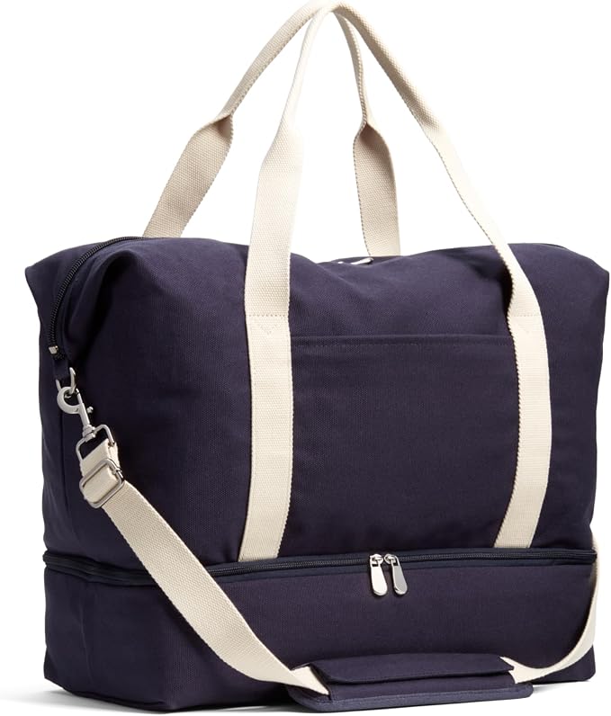 Lo & Sons Original Catalina Deluxe Premium Canvas Duffel Bag – Travel, Gym, Hospital, or Weekender Bag with Shoe Compartment for Men and Women