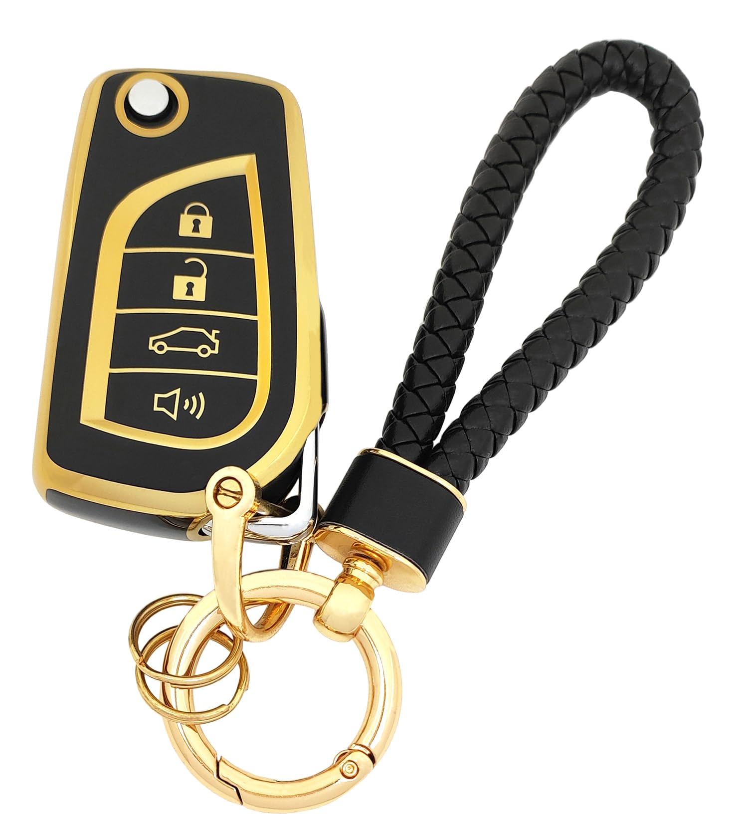 Arruweer Key Fob Cover Car Keychain Soft TPU Key Case Protection Shell Key Holder Accessories