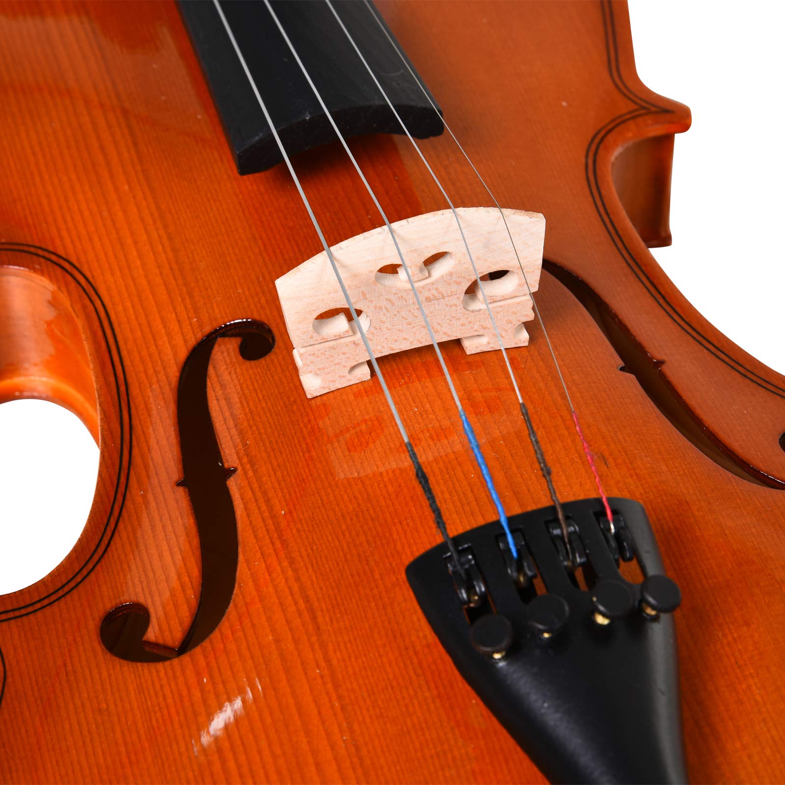 HOMCOM Violon 4/4 pleine grandeur avec étui, accordeur, épaulière, archet, colophane, cordes rechange et chiffon contreplaqué épicéa et érable