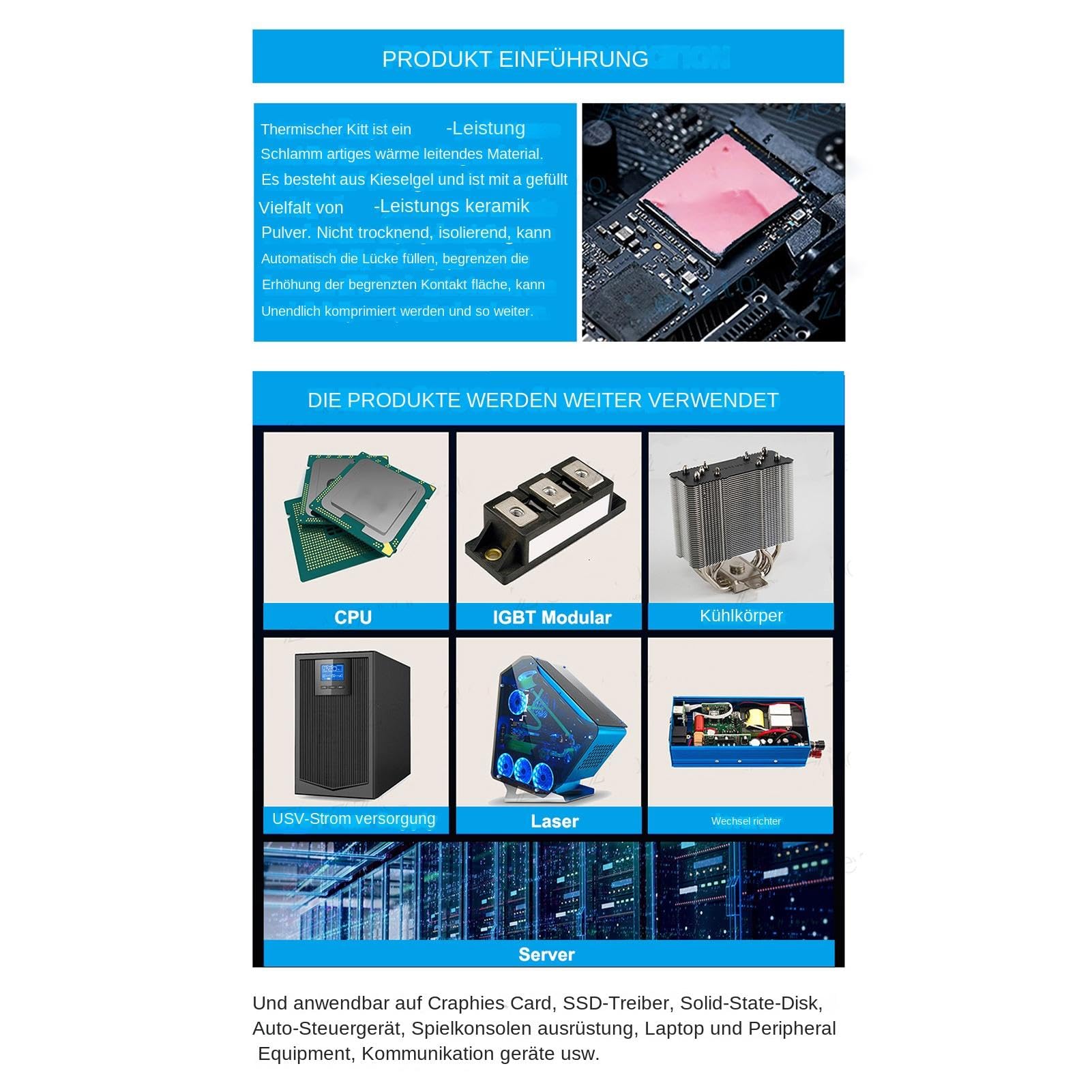 Pasta termica per computer – pasta termica a raffreddamento rapido | spatola termica | Pasta termica efficiente del dissipatore di calore per PC per dispositivi elettronici, computer, laptop, gr