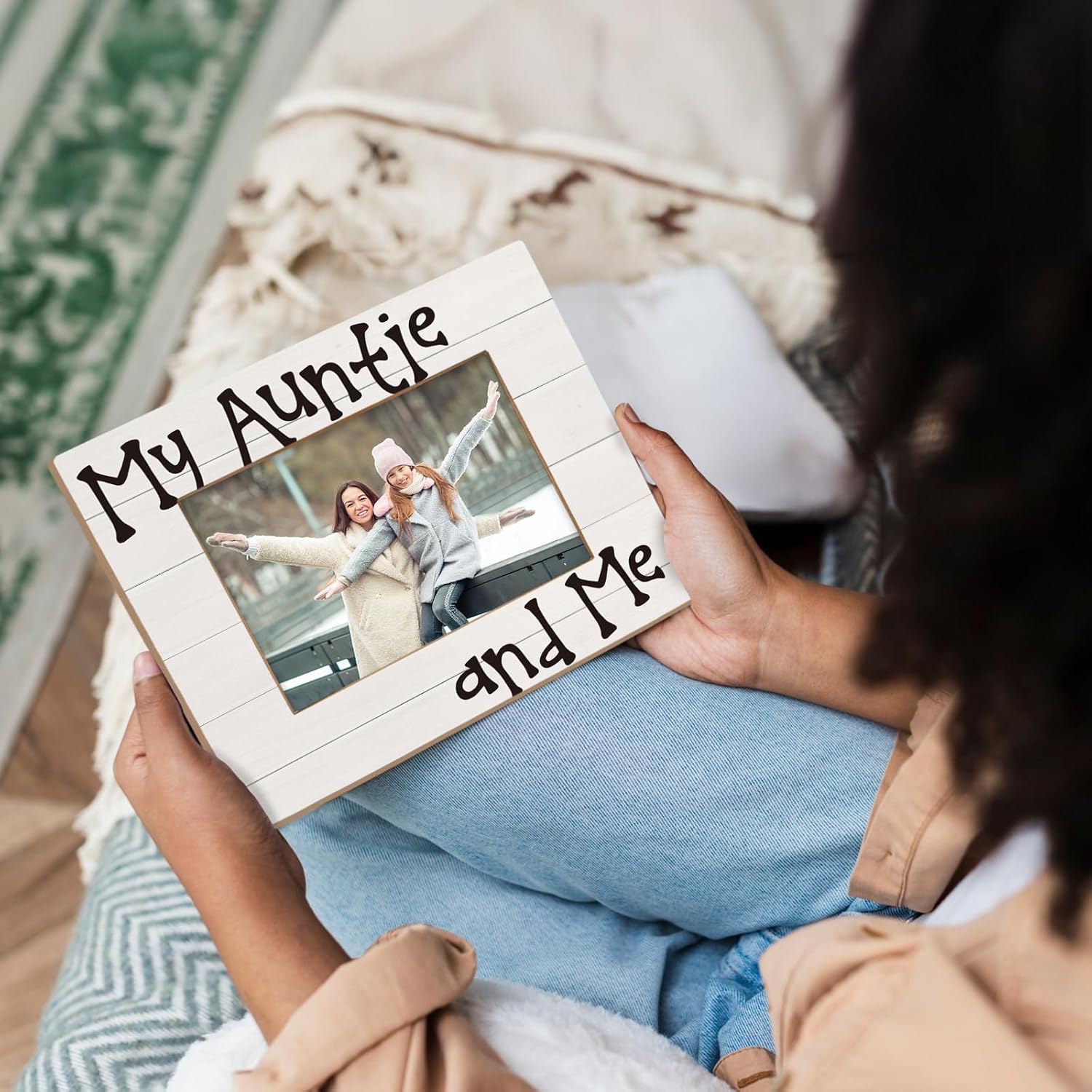 Auntie Picture Frames - Aunt Gifts from Niece Nephew,Best New Auntie Gifts Promoted to Aunt Photo Frame, Christmas Birthday Gift for Female Sister 5x7 Picture Frame - Image 3