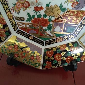 Amazon.co.jp: 有田焼 青藍窯 大正古伊万里 八角大皿 : ホーム＆キッチン