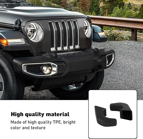 Miniatura 5 de Linskip Cubiertas de gancho de remolque para Jeep Wrangler 4XE JL JK y Gladiator JT (2007-2025) - Protectores de goma para parachoques delantero,