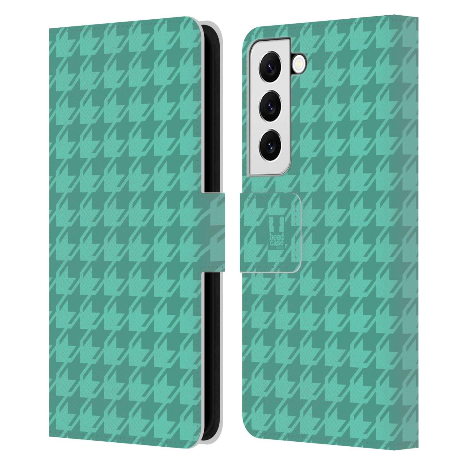 Carcasa de cuero Samsung Galaxy S22 5G Head Case Designs Cian con soporte tipo libro 7