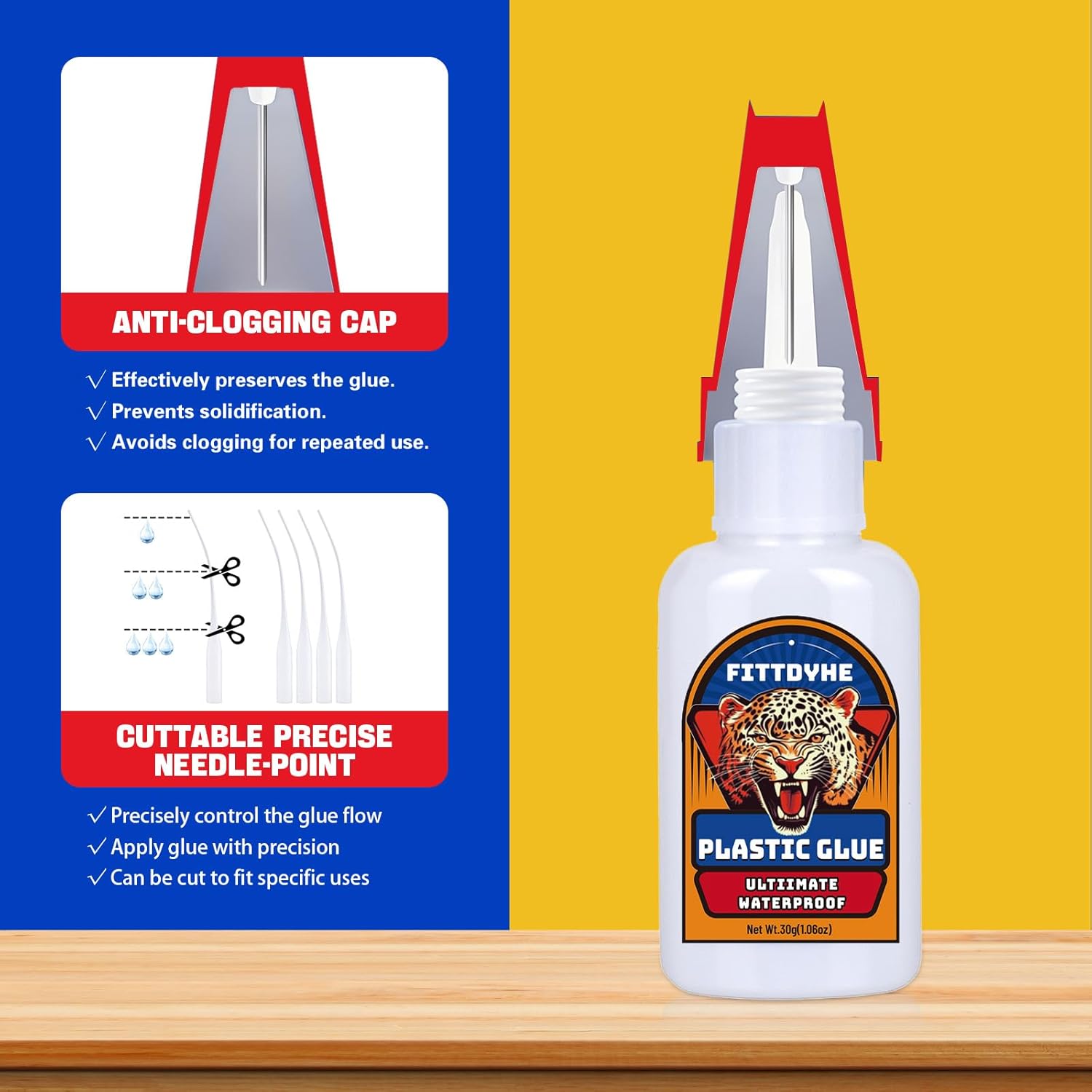 3D Printer Glue Super Plastic Glue 30 g, Super Glue for Plastic, Strong Fast Drying Clear Heavy Duty Waterproof Adhesive for Toys, Miniatures, Model, Acrylic, PVC, PLA, ABS,PETG,TPU