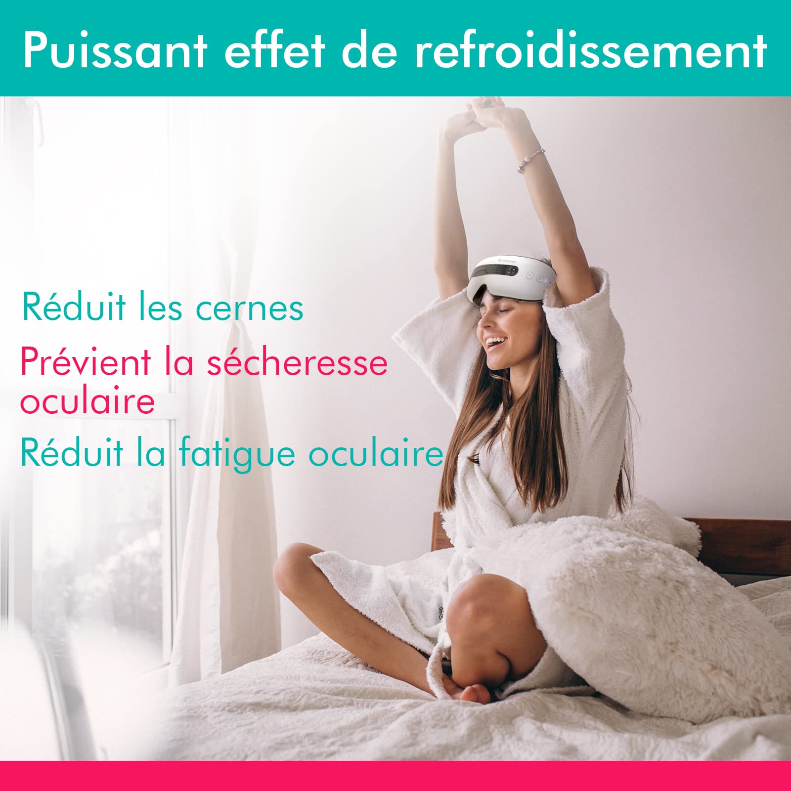 A80 Masseur Oculaire Chaleur et Froid - Anti Cernes - Rechargeable