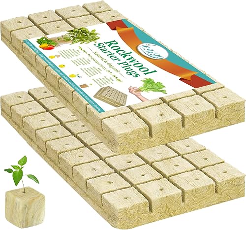 Legigo Cubos de cultivo de lana de roca de 1.2 pulgadas, cubos de siembra de lana de roca para iniciador de semillas, cultivo hidropónico, esquejes,