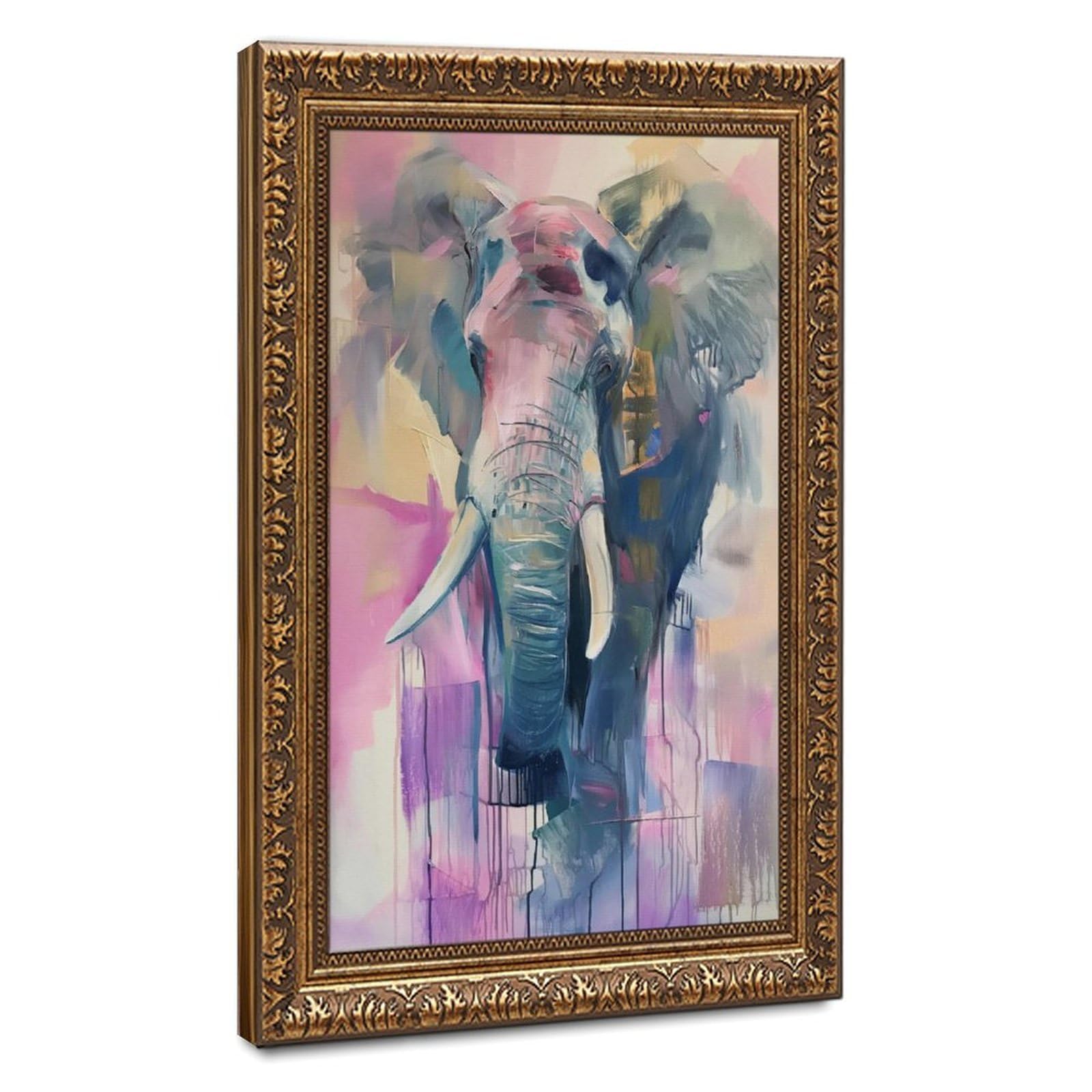 Bareronor Watercolour Elephant Poster Canvas Poster Bedroom Decor Landscape Office Room Decor Gift 12" L X 18" W