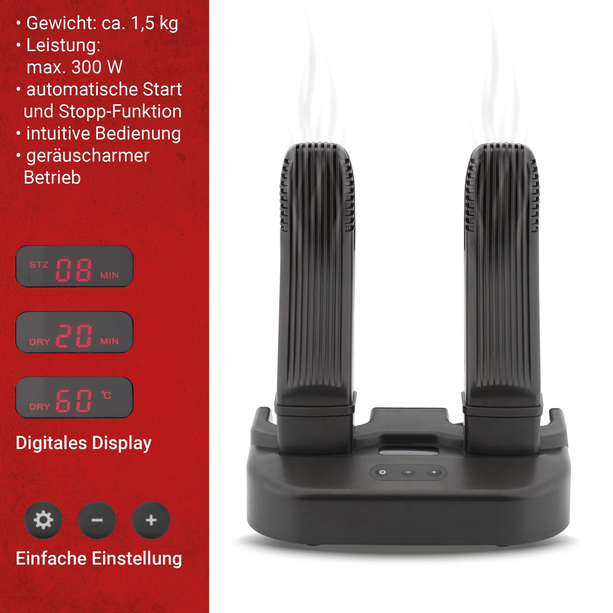 Louis Universal-Trockner, Schuhtrockner & Schuherfrischer, Entfernt Gerüche, Helmtrockner, Handschuhtrockner, Antibakteriell, Elektrisch, Optimal für Motorrad, Ski, Fußball und Weitere Sportarten
