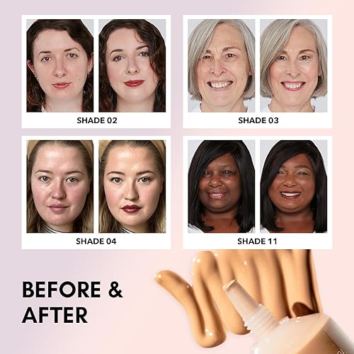 Miniatura 5 de Clover Skin Is In Serum Foundation  Suero facial hidratante, base ligera, libre de crueldad animal y vegano, con escualano y cera de semillas de