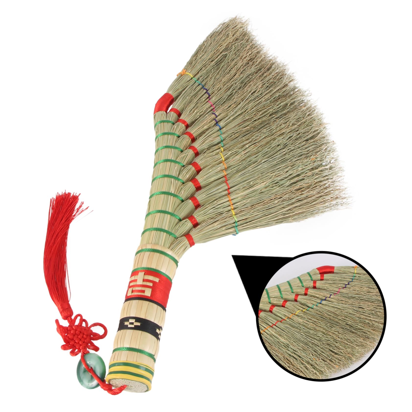 FRCOLOR 1pc Kang Broom Multi-Purpose Small Broom Cleaning Small Broom Old-Fashioned Bed Broom Mini Broom for Home Compact Cleaning Broom Household Cleaning Broom Blessing Broom Pendant