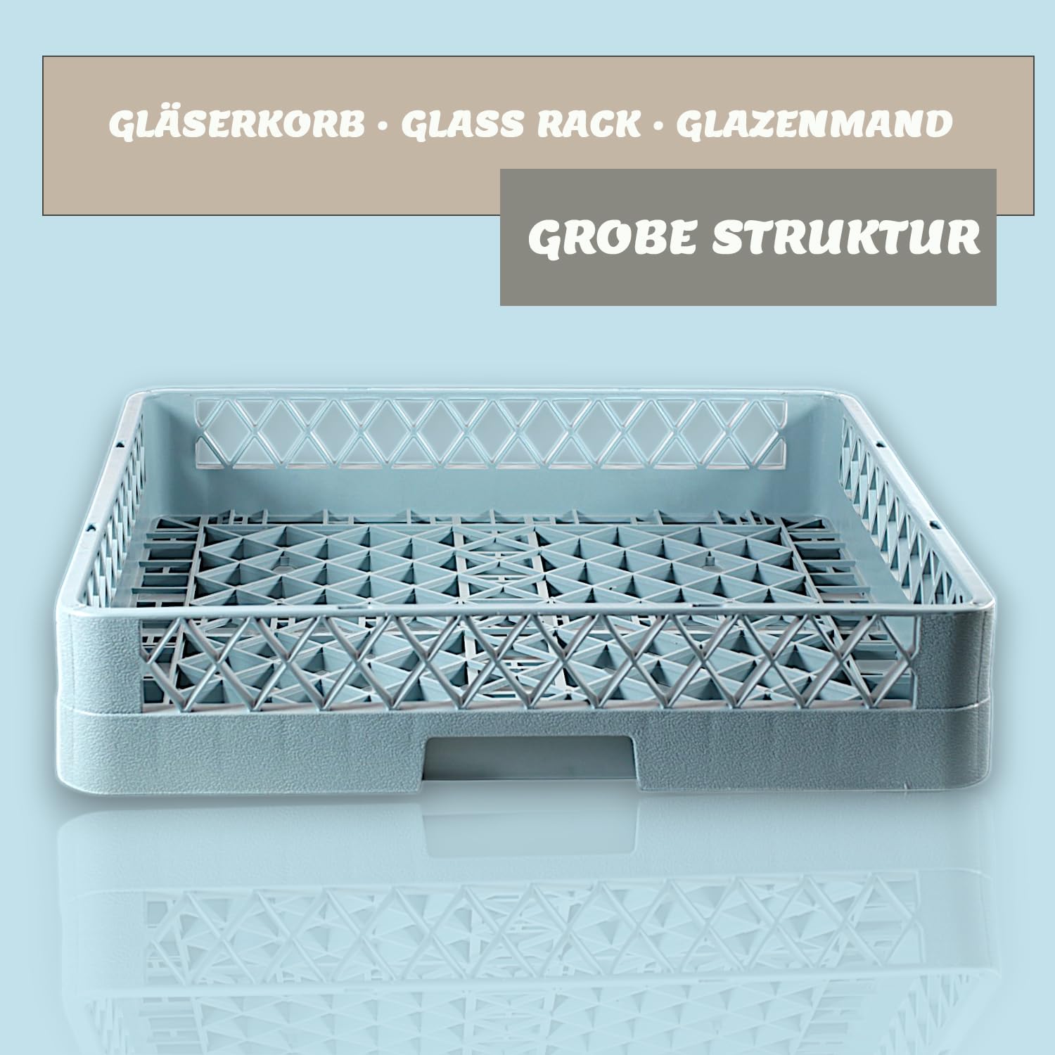 Kerafactum Scolapiatti Per Lavastoviglie Cestone Con 64 Dita - 50x50 Cm, Plastica, Espandibile E Impilabile Per Piatti, Bicchieri E Vassoi