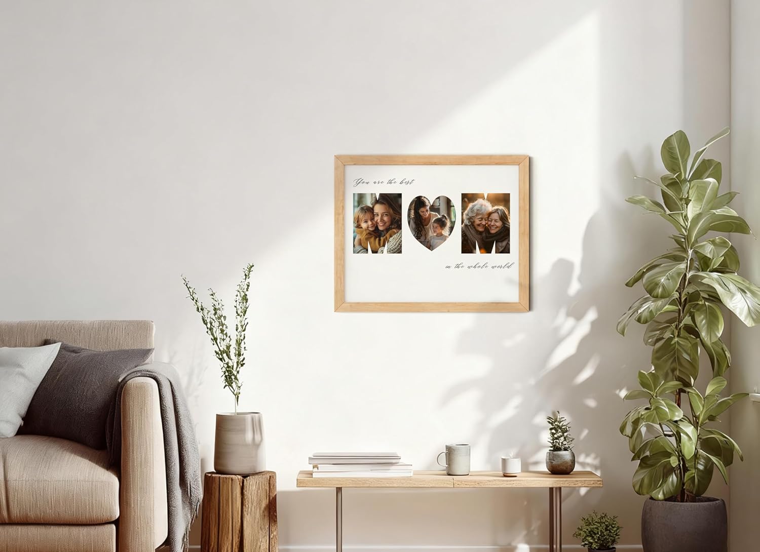 TwoDays Mother's Day DIY Picture Frame Gift for Mom - Photo Craft for Wife/Grandma, Birthday/Christmas Gift from Daughter/Son/Husband/Kids, First New Mom Wall Decor (Wood, 11" × 14")