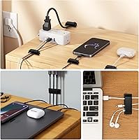 Vista 7 de Clips autoadhesivos para organizar cables, clips de línea, organizadores de cables, clips de línea de TV PC, clips de cable Ethernet debajo