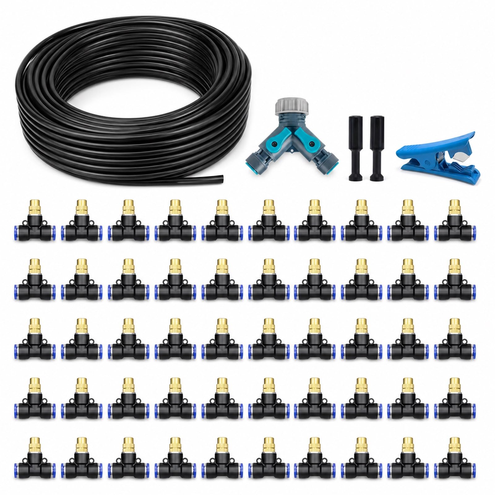 Impianto Irrigazione Giardino,Kit Nebulizzatore Giardino,Nebulizzatore per Terrazza Esterno,Leak-Proof And Rust-Proof,Close Fit,Suitable for Patios And Potted Plants