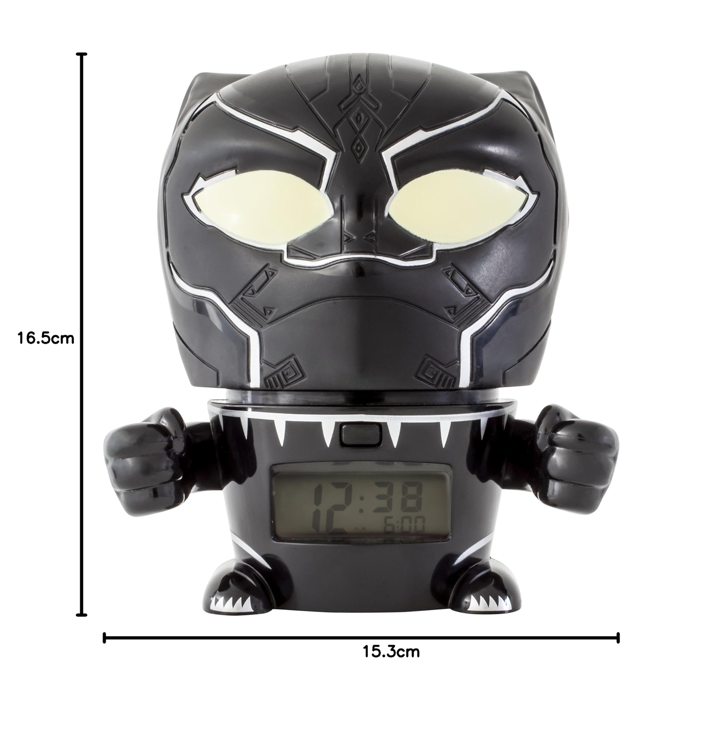 Sveglia e luce notturna per bambini BulbBotz Marvel 2021449 Avengers: Infinity War Black Panther con effetti sonori