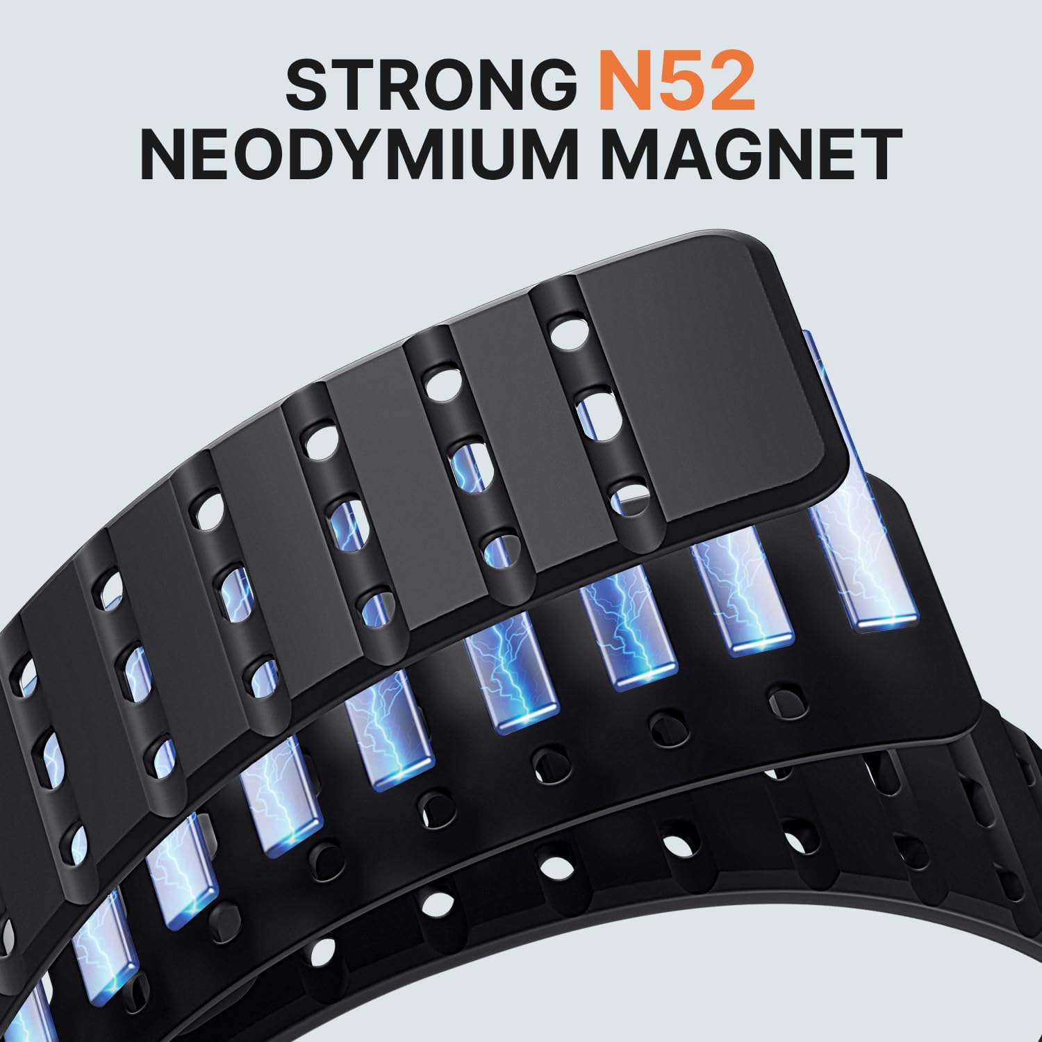 Bandletic Magnetic Silicone Band Compatible with Samsung Galaxy Watch 8 40mm 44mm / Watch 8 Classic 46mm 2025, No Gap Soft Breathable Replacement Strap for Men Women, Black - Image 3