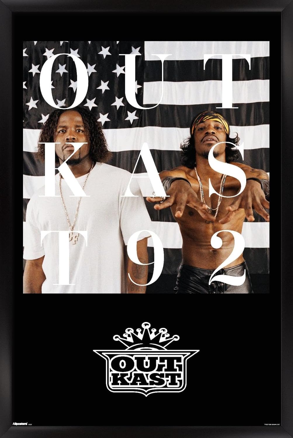 Outkast - 92 Flag Wall Poster, 22.4L" x 14.7W", Black Framed Version