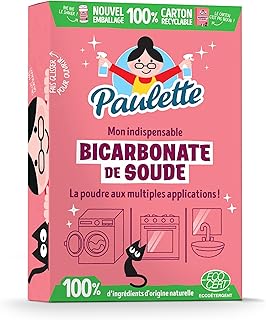 Paulette - Bicarbonate de Soude - Nettoie en Douceur, Ravive les Couleurs, Neutralise les Mauvaises Odeurs - Authentique et Naturel, Ecocert - 500gr