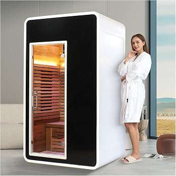 Outdoor Infrared Sauna Hemlock Wood Dry Saunas Room, Installation Free Indoor Home Sauna Spa with Rapid Heating Tubes & Carbon Plate, LCD Control Panel, Oxygen Bar, 120V 2 Person