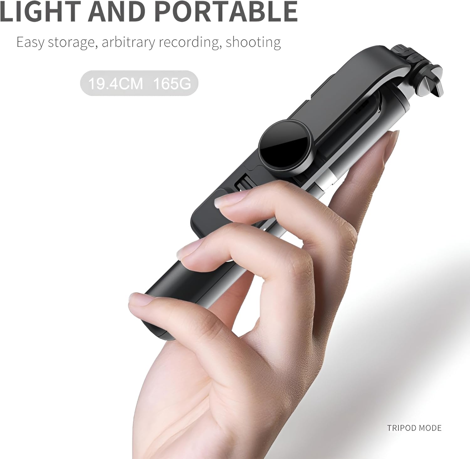 Biliyer Q02S Selfie Stick folded and in tripod mode