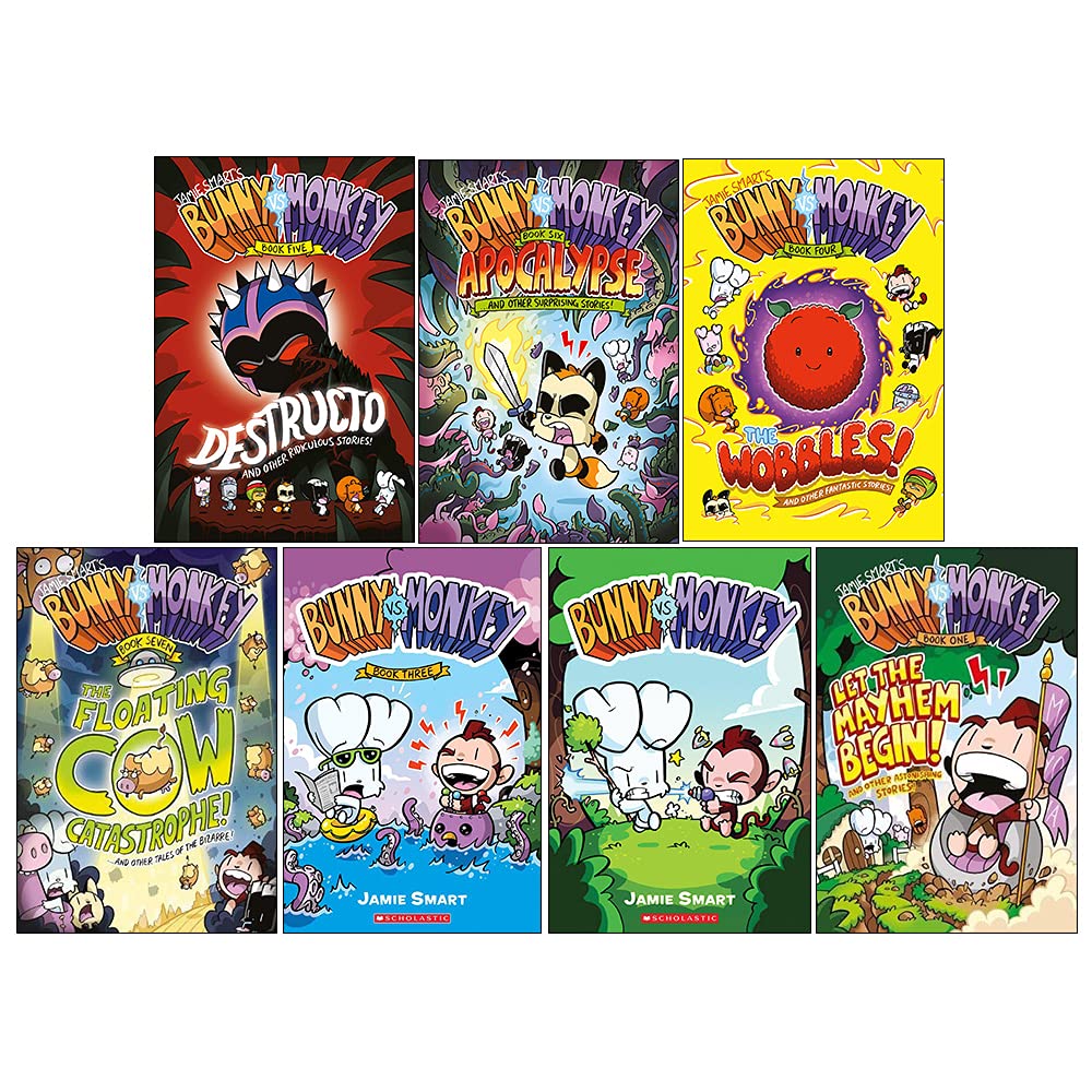 Bunny vs Monkey The Phoenix Presents Series Books 1 - 7 Collection Set by Jamie Smart (Let the Mayhe