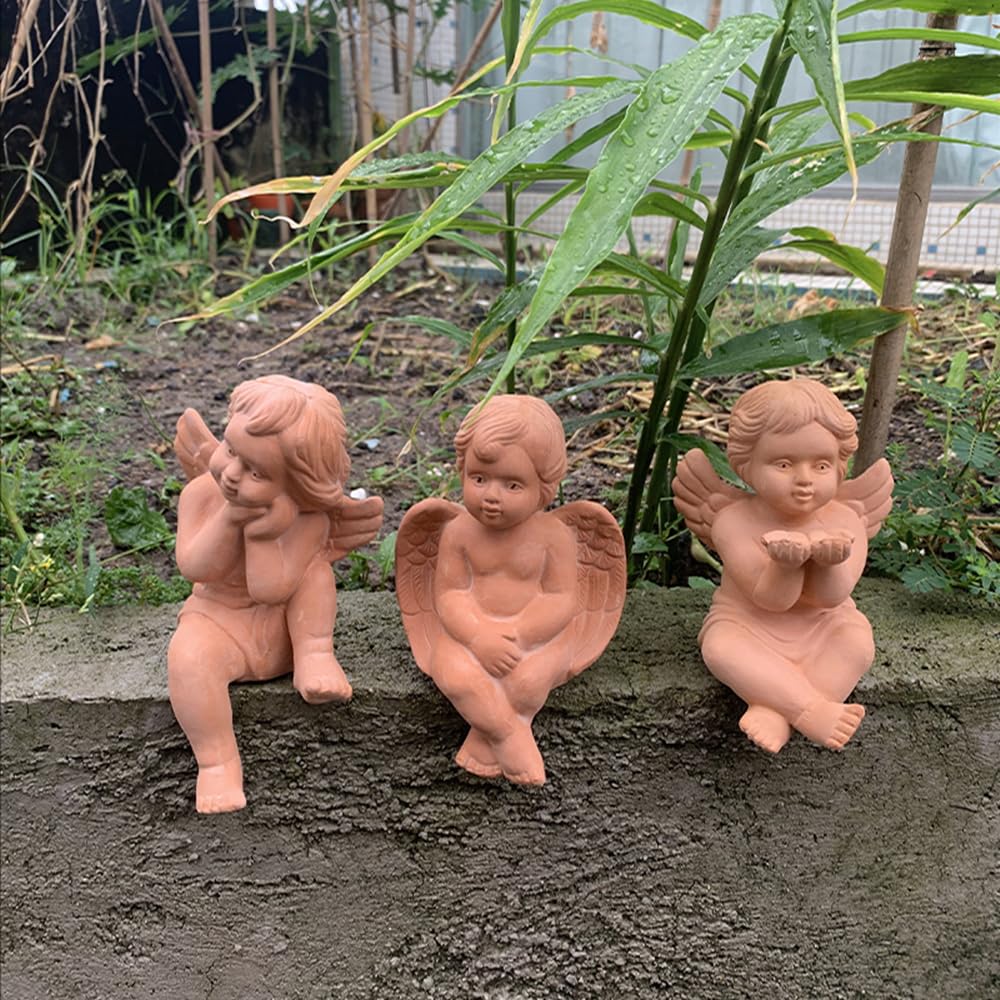 Amazon.com: Getrelax Red Terracotta Garden Gnome Angel Figurine