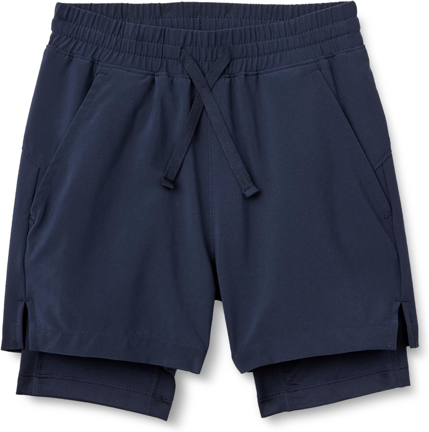 Boys' Active Performance Stretch Woven Athletic Training Shorts with Liner