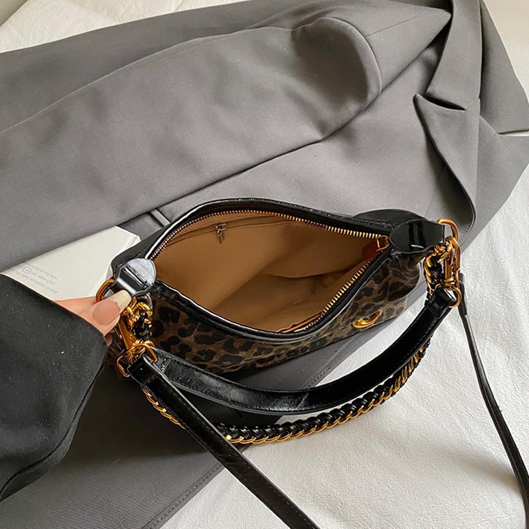 Cheetah Purse Crescent Crossbody Bags for Women Leopard Clutch Tote Shoulder Bag Vintage Y2k Purse Fall Hobo Handbags - Image 6