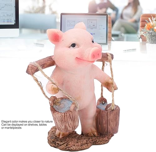 Miniatura 7 de Wnvivi Resin Pig Statue,Cartoon Pink Pig Statue,Mini Pig Figurine,Cute Animal Sculpture for Desktop Garden Balcony Shelf Ornament