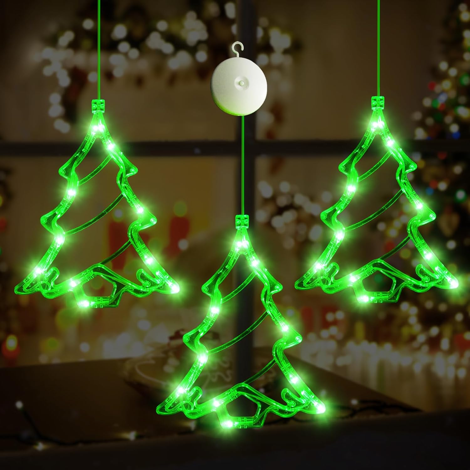 DreiWasser Luces De Estrella De Navidad Para Ventana, Funcionan Con Pilas, Paquete De 2 120 Luces LED De Decoración De Navidad, Luz Blanca Cálida Con Cable De Alimentación De 39.4 Pulgadas