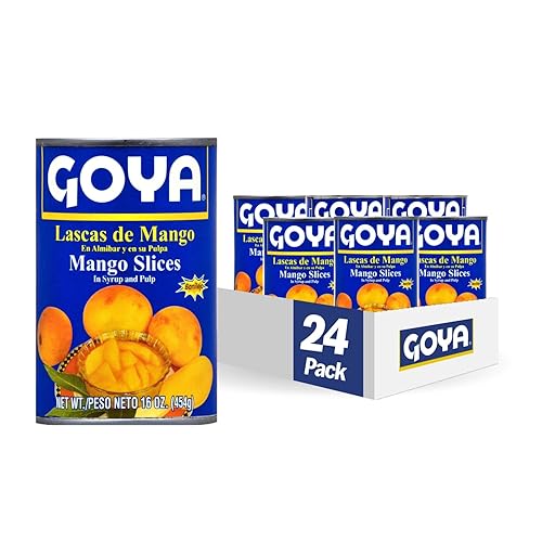 Goya Foods - Rodajas de mango en almíbar pesado, 16 onzas (paquete de 24)
