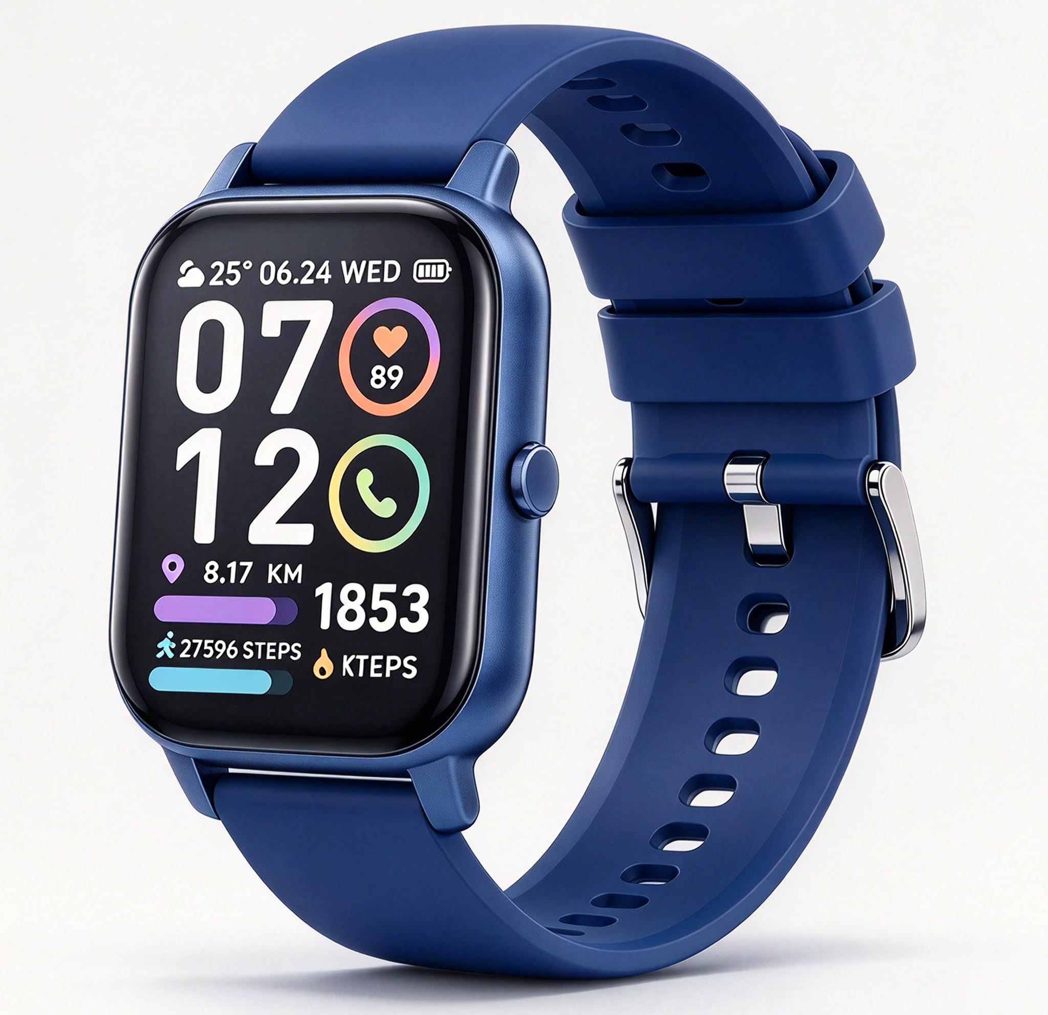 Smartwatch Damen Herren, 1.85" HD Fitnessuhr mit Bluetooth-Anruf