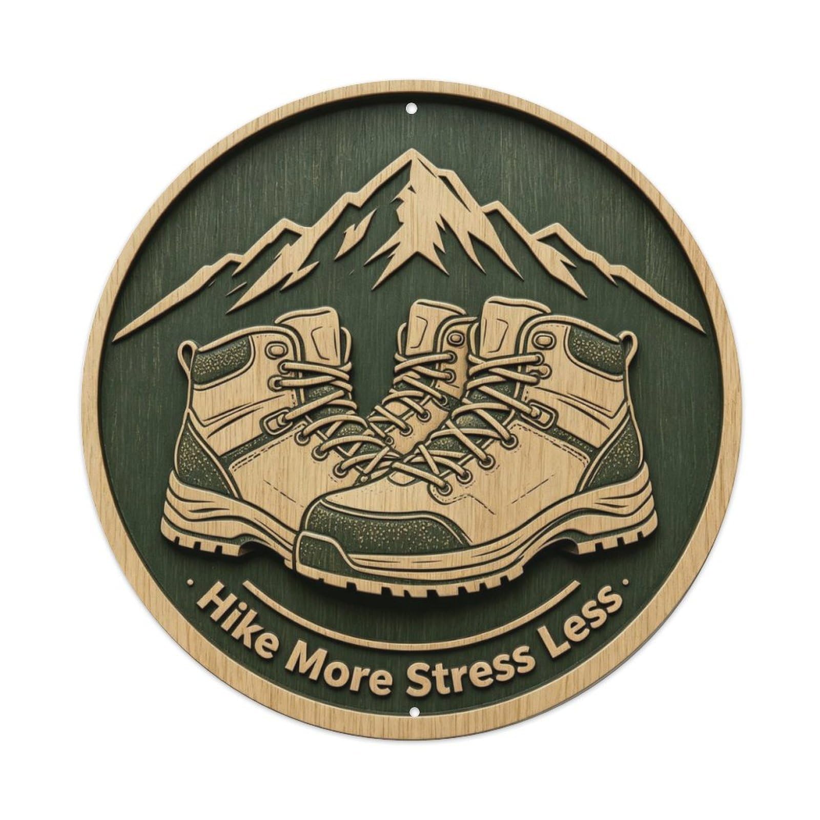 Hike More Stress Less Metal Tin Sign Plaque