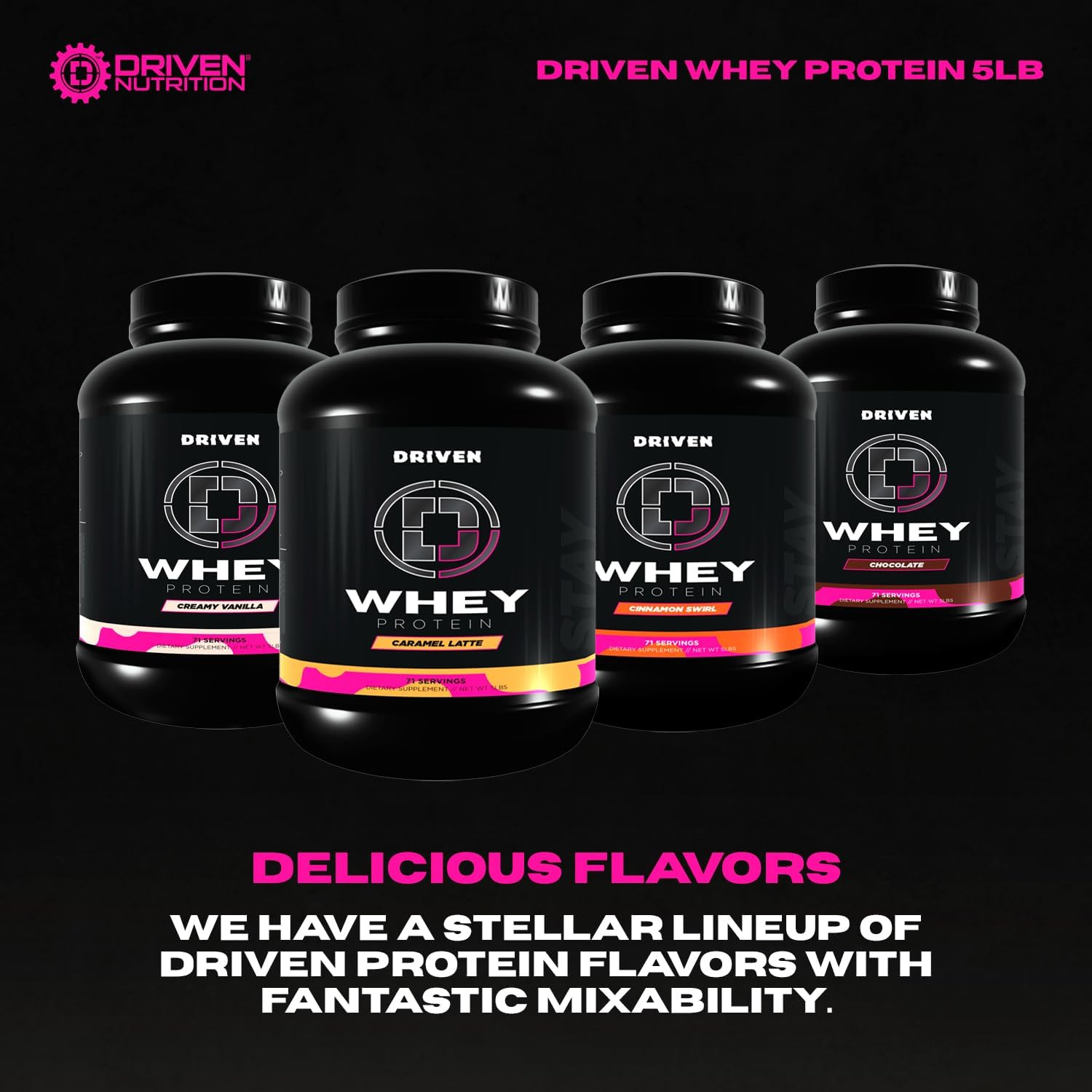 Driven WHEY- Whey Protein Powder: Delicious, Clean Protein Shake- Improve Muscle Recovery with 23 Grams of Protein with Added BCAA and Digestive Enzymes (5lb, Caramel Latte) - Image 6
