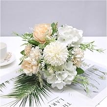HEXEH Artificial Flowers 1pc Mixed Flower Beautiful Peony Artificial Flower Hydrangea Silk Fake Bouquet for Home Wedding Decoration DIY Dandelion Decoration Bouquets Color O