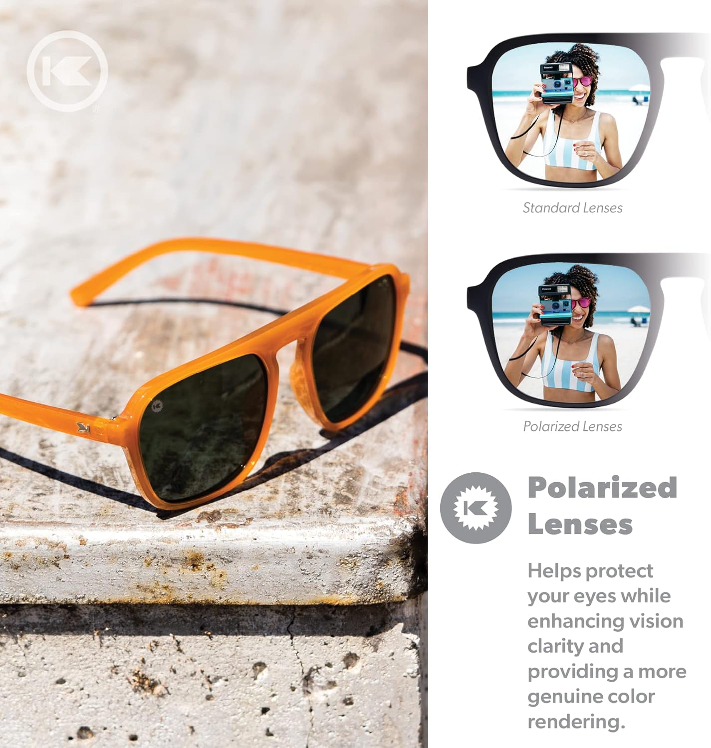 Knockaround Pacific Palisades Polarized Sunglasses for Men & Women - Retro Sunglasses - UV400 Protection