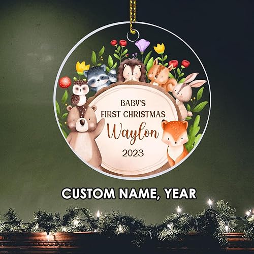 Miniatura 10 de Adornos personalizados de primera Navidad para bebés 2023, adorno del desierto de cactus, adorno de la primera Navidad del bebé, adornos