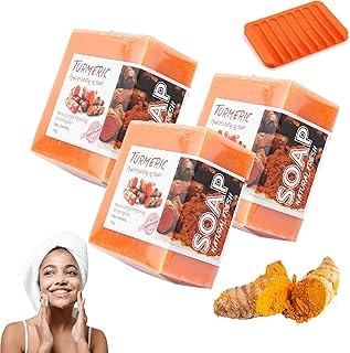Waterfalls Turmeric Brightening Soap, Waterfalls Turmeric Soap, Waterfalls Turmeric Honey Soap Bar, Turmeric Soap Bar for Face & Body, Turmeric Soap Bar, Smooth Skin (3PCS)