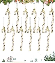 Ensemble de 12 Bonbons Décoration d'arbre de Noël Decoration Noel Sapin, 14 cm, Or, Décoration d'arbre de Noël