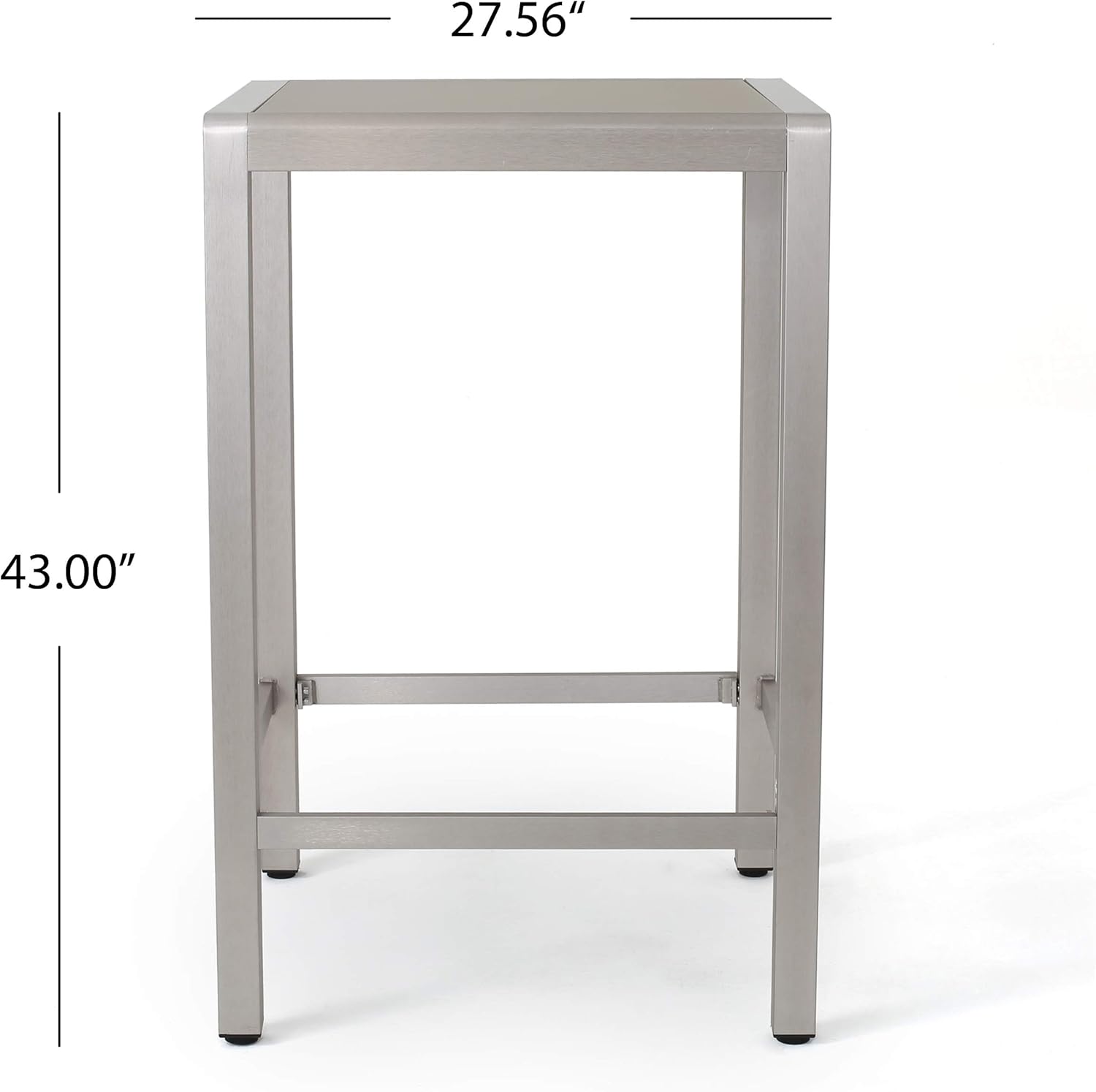 Christopher Knight Home Cape Coral Outdoor Aluminum Bar Table with Glass Top, Grey : Patio, Lawn & Garden