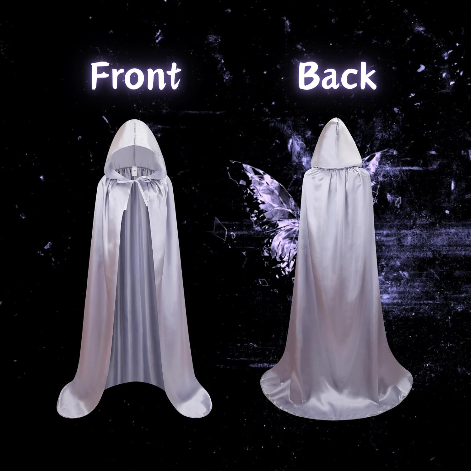 Colorful House Unisex Full Length Hooded Cape Christmas Halloween Costume Cloak/1PC (Silver,67") - Image 5