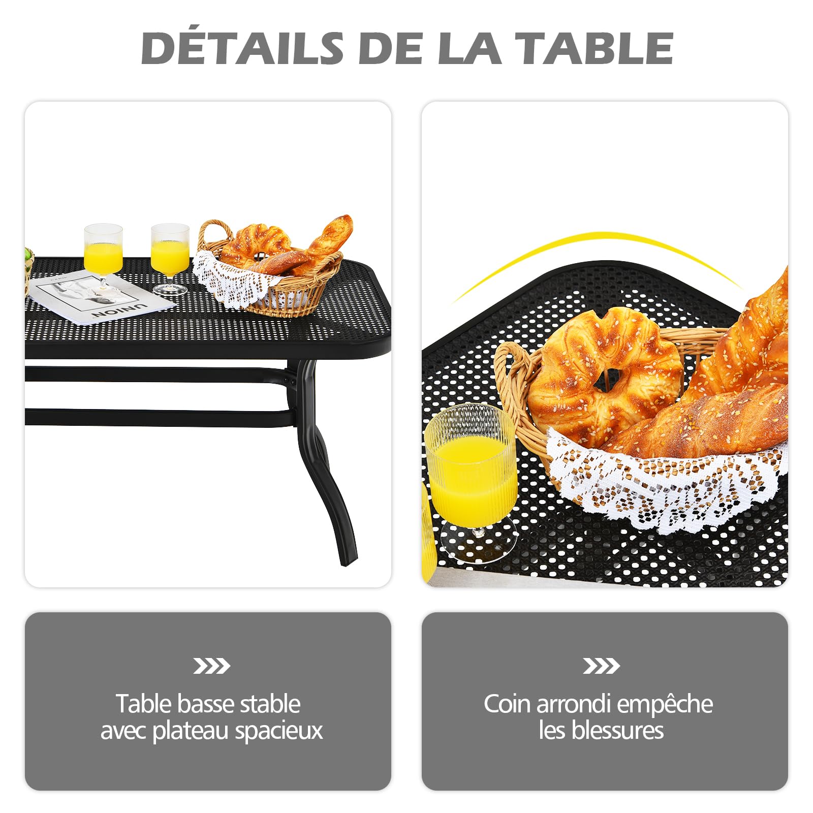 GOPLUS Salon de Jardin 2 Personnes, Canapé Extérieur 2 Places avec Table Basse,Coussins Doux,2 Pcs Ensemble de Meubles de Jardin pour Jardin,Balcon,Terrasse
