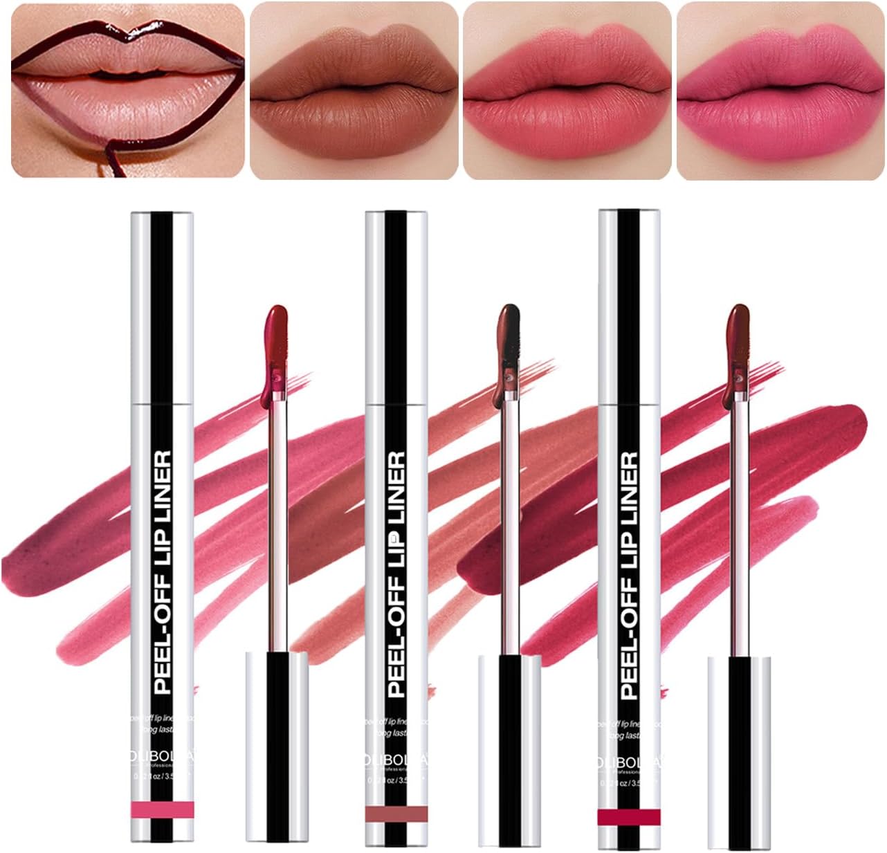 Lip tattoo in 3 colours, lip tattoo with matte finish, waterproof, long lasting