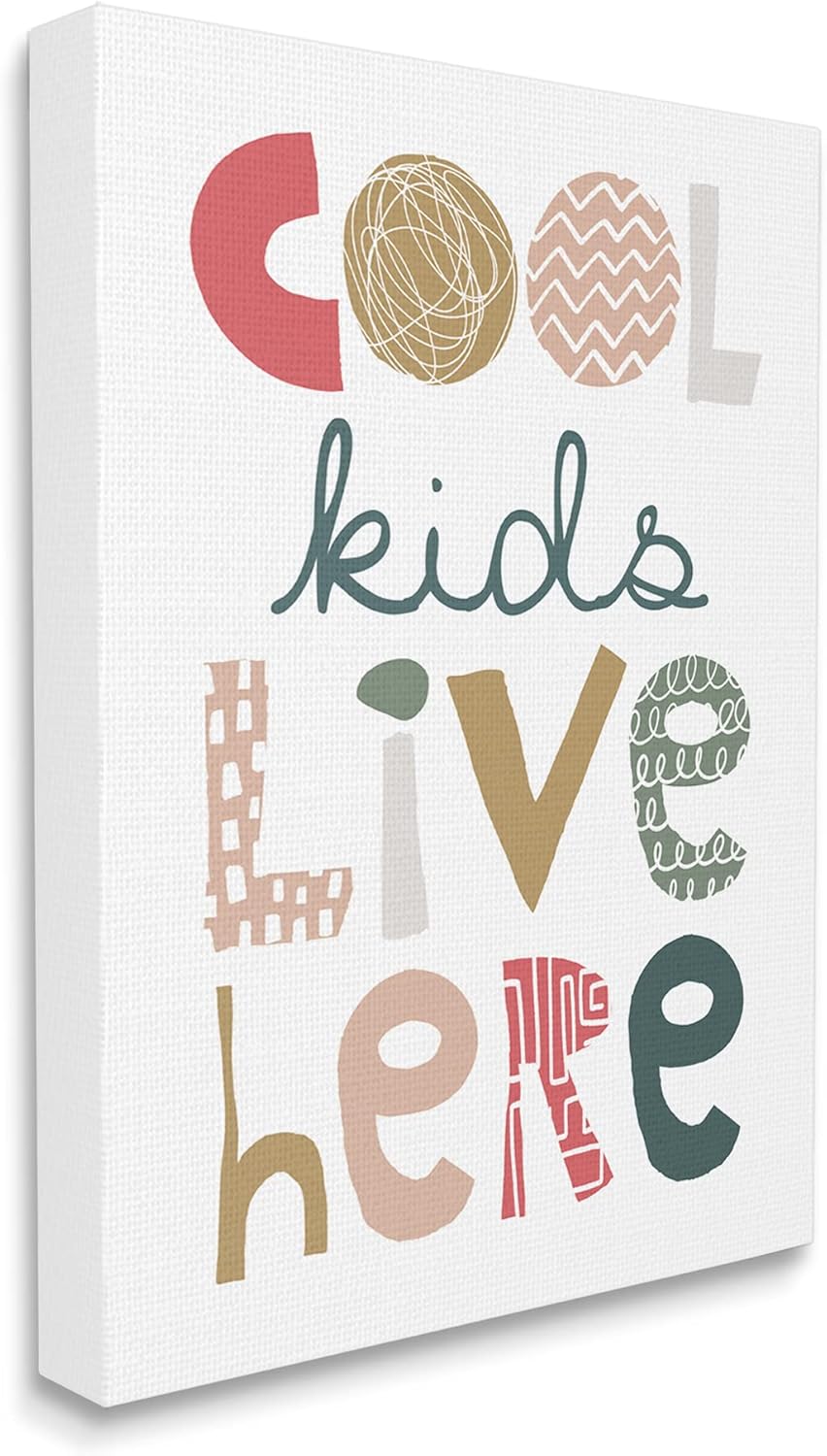 Stupell Industries Cool Kids Live Here Phrase Abstract Pattern Typography