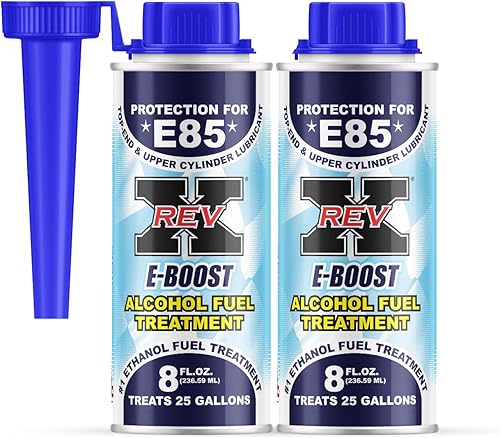 REV X E-Boost E85 y aditivo de combustible de alcohol, 8 onzas líquidas (paquete de 2)